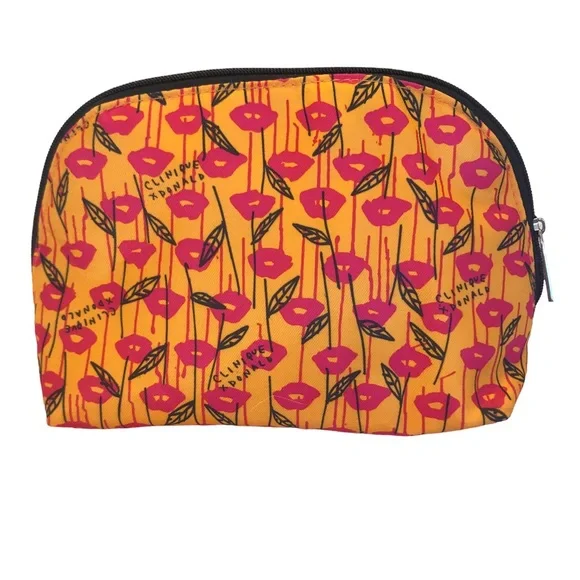 Clinique x Donald Bright Orange Makeup Bag - Picture 1 of 8